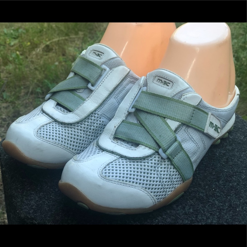 Michele K Slide On Mules Velcro Shoes Size 6